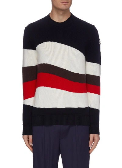 Shop Moncler Irregular Stripe Sweater In Multi-colour