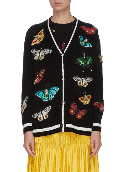 Shop Alice And Olivia 'bradford' Butterfly Embroidered Grandpa Cardigan