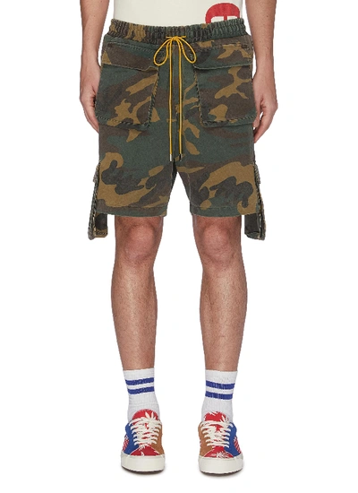 Shop Rhude Camouflage Print Cargo Shorts In Multi-colour