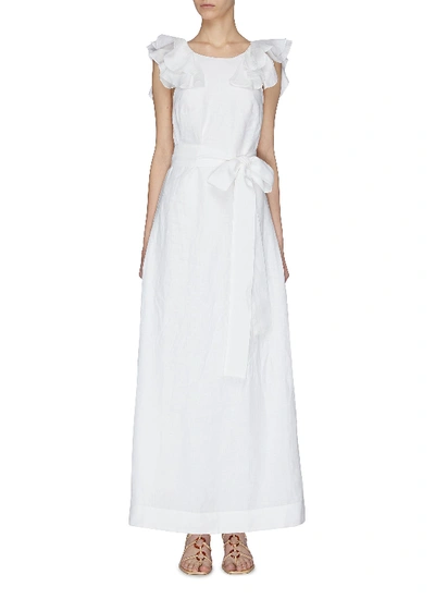 Shop Kalita 'eros' Ruffle Sleeveless Gown In White