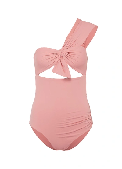 Shop Marysia 'venice Maillot' One Shoulder Twist Front One Piece Swimsuit In Pink