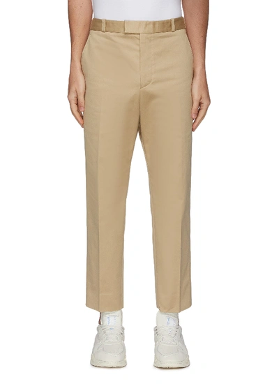 Shop Oamc Straight Tapered Cotton Pants In Neutral