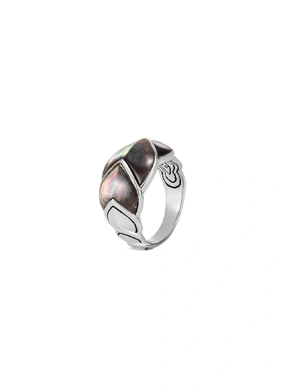 Shop John Hardy 'legends Naga' Mother Of Pearl Silver Medium Ring In Metallic