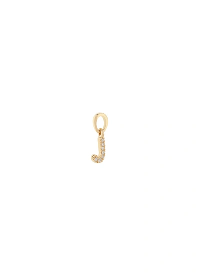 Shop Loquet London Diamond 18k Yellow Gold Letter Charm - J In Metallic