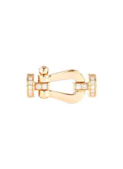 Shop Fred 'force 10' Diamond 18k Rose Gold Large Buckle In Metallic