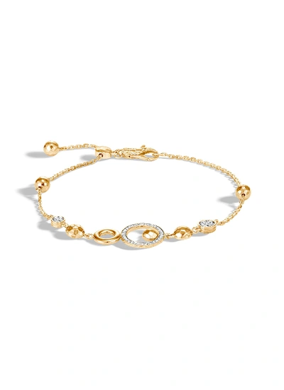 Shop John Hardy 'dot' Diamond 18k Yellow Gold Charm Chain Bracelet In Metallic
