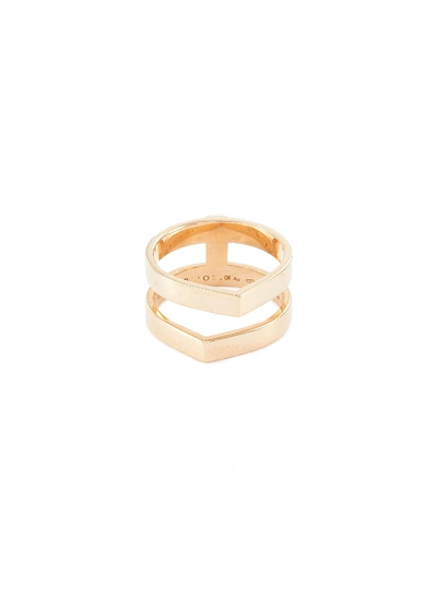 Shop Repossi 'antifer' 18k Rose Gold Two Row Ring In Metallic