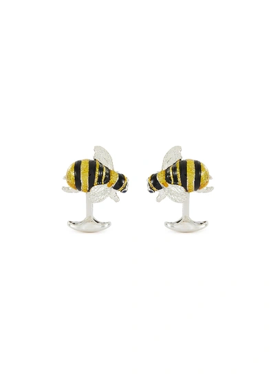 Shop Deakin & Francis Bumble Bee Cufflinks In Metallic