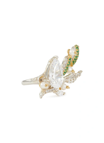 Shop Anabela Chan 'lily Of The Valley' Diamond Pearl Gemstone Ring In Multi-colour