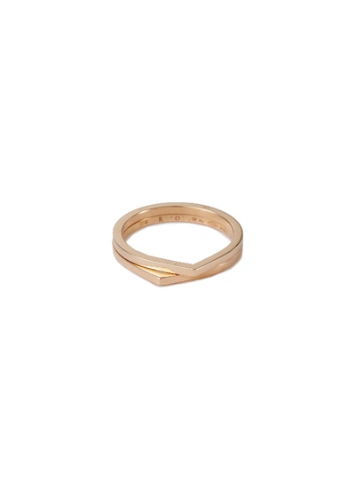Shop Repossi 'antifer' 18k Rose Gold Double Row Ring