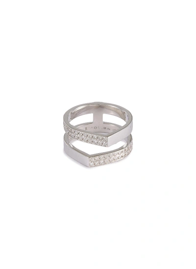 Shop Repossi 'antifer' Diamond 18k White Gold Double Row Ring