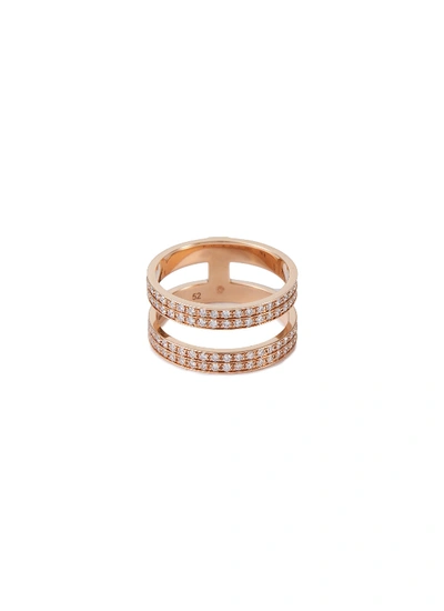 Shop Repossi 'berbère' Diamond 18k Rose Gold Double Row Ring
