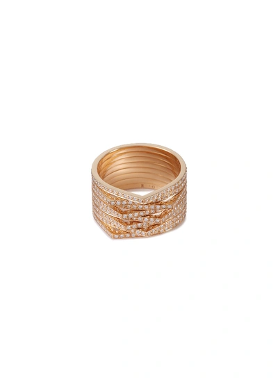 Shop Repossi 'antifer' Diamond 18k Rose Gold Eight Row Ring