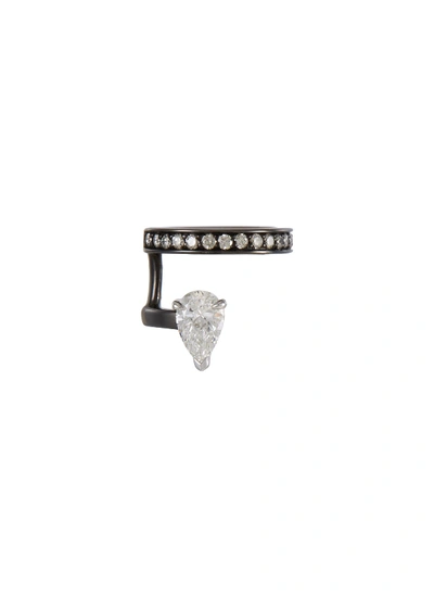 Shop Repossi 'serti Sur Vide' Diamond 18k Black Gold Earrings