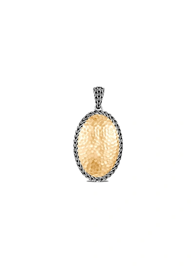 Shop John Hardy 'classic Chain' 18k Hammered Gold Sterling Silver Oval Enhancer