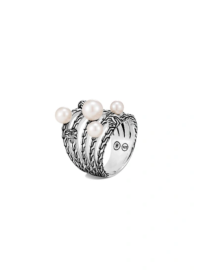Shop John Hardy Classic Chain' Freshwater Pearl Sterling Silver Ring