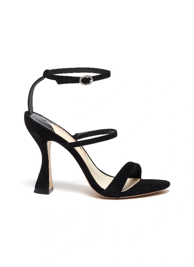 Shop Sophia Webster 'rosalind' Hourglass Heel Suede Sandals In Black