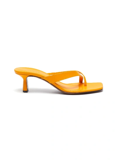 Shop Neous 'florae' Thong Leather Sandals In Yellow
