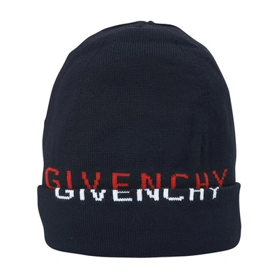 Shop Givenchy Logo Beanie In Red Black