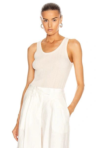 Shop Remain Gere Sleeveless Knit Top In White Asparagus