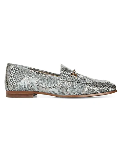 Shop Sam Edelman Loraine Snakeskin-embossed Leather Loafers In Praline