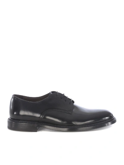 Shop Green George Oxford Brushed Leather In Black