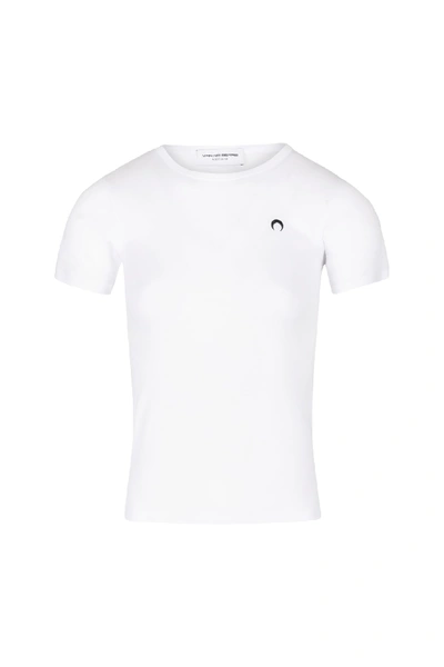 Shop Marine Serre White Minifit T-shirt In Bianco/nero
