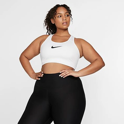 Shop Nike Women's Swoosh Medium-support Sports Bra (plus Size) In White