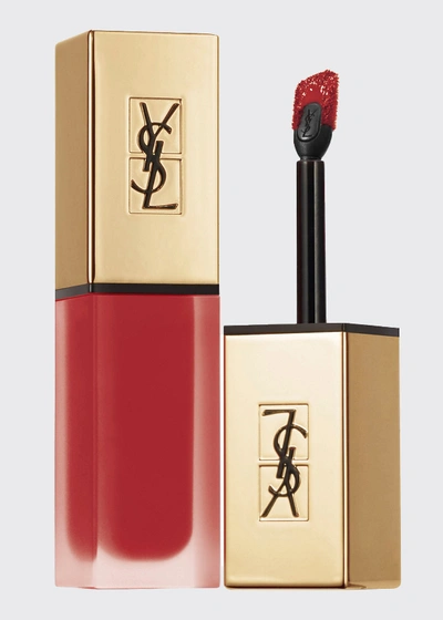 Shop Saint Laurent Tatouage Couture Liquid Matte Lip Stain In 34 Crimson Rivals