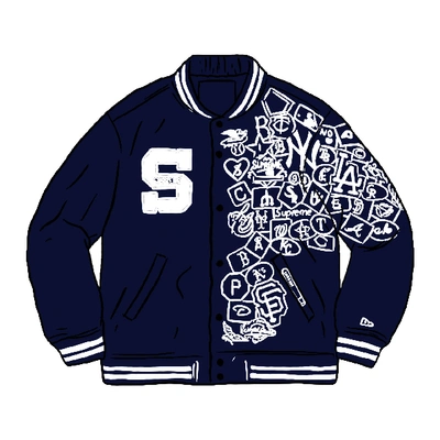 Pre-owned Supreme New Era Mlb Varsity Jacket Navy | ModeSens