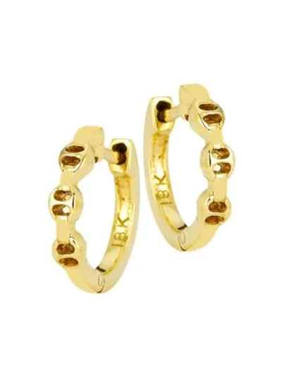 Shop Hoorsenbuhs Tri-link 18k Yellow Gold Huggie Hoop Earrings