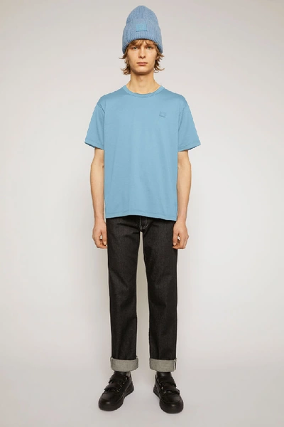 Shop Acne Studios Nash Face Mineral Blue In Classic Fit T-shirt