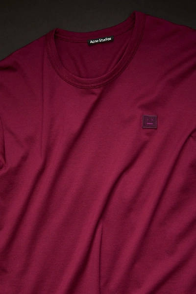 Shop Acne Studios Nash Face Dark Pink In Classic Fit T-shirt