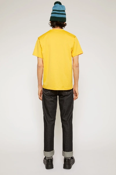 Shop Acne Studios Nash Face Honey Yellow In Classic Fit T-shirt