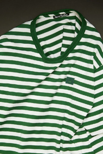 Shop Acne Studios Classic Fit Striped T-shirt Deep Green