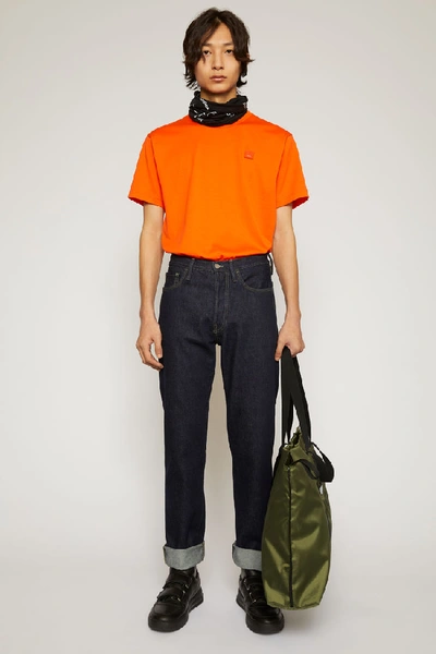 Shop Acne Studios Face Patch Jeans Indigo Blue