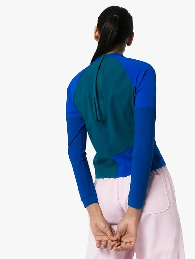 Shop Lndr Malibu Colour Block Rashguard Top In Blue