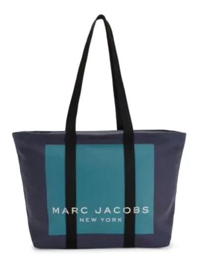 Shop Marc Jacobs Kamala Canvas Logo Tote In Navy