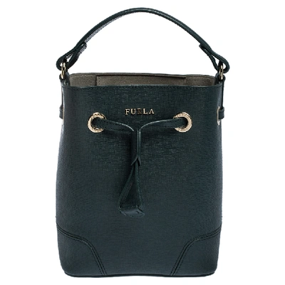 Pre-owned Furla Green Leather Stacy Drawstring Crossbody Bag