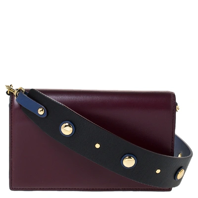Pre-owned Diane Von Furstenberg Burgundy Leather Flap Shoulder Bag
