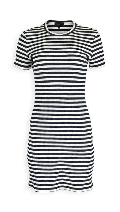 Shop Theory Cherry Dress In Navy Multi