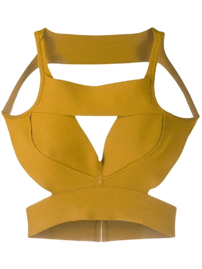 Shop Rick Owens Deconstructed Bralet In Yellow