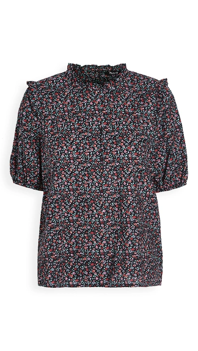 Shop Madewell Iris Ditsy Floral Top In Field Floral Pressed Orchid