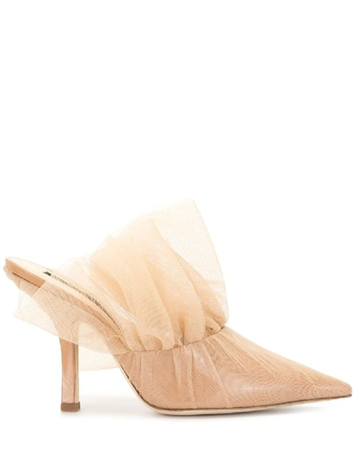 Shop Midnight 00 Antoniette Tulle Mules In Pink