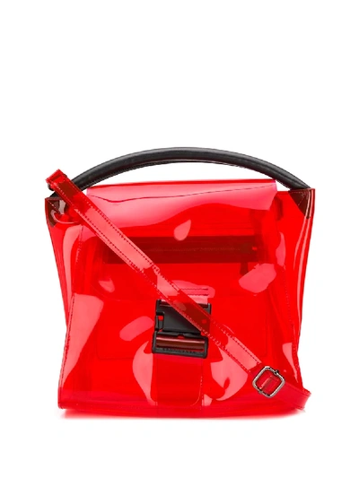 Shop Zucca Transparent Tote Bag In Red