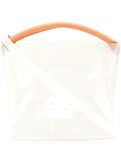 Shop Zucca Transparent Tote Bag In White