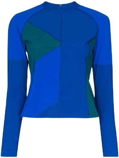 Shop Lndr Malibu Rashie Colour-block Top In Blue