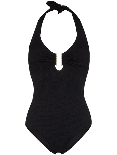 Shop Melissa Odabash Tampa Halterneck Swimsuit In Black