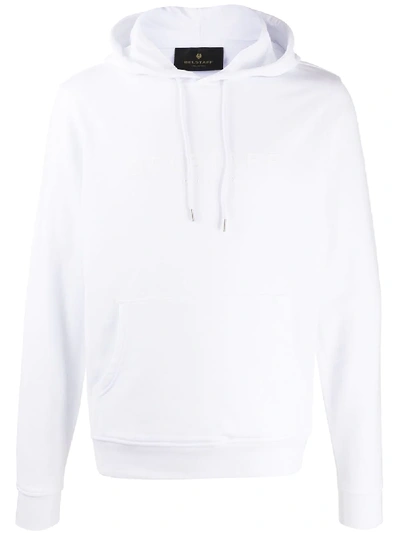 Shop Belstaff Long Sleeve Printed Logo Hoodie In White