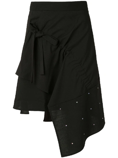 Bapy Asymmetric Embellished Skirt In Black